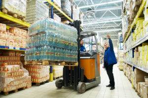 photo of pallet on fork lift illustrating third party logistics